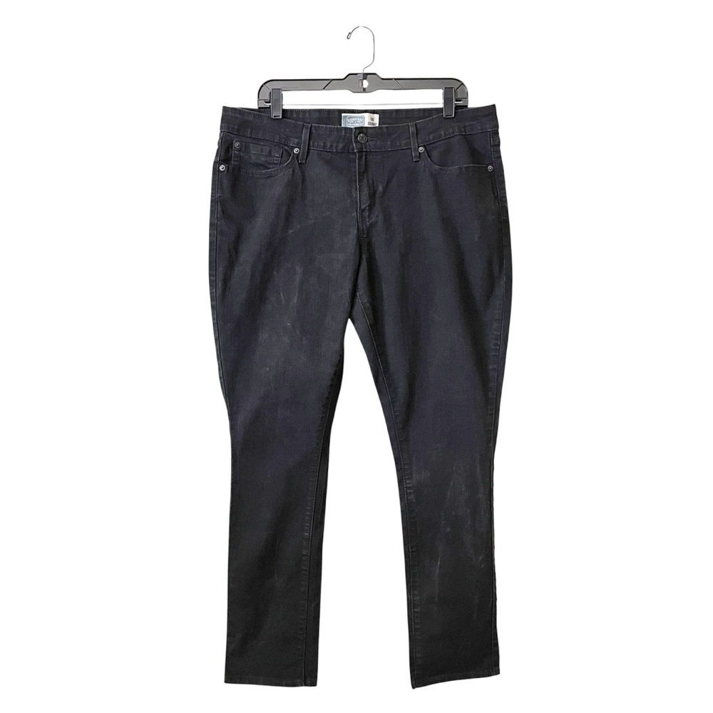 Levi Strauss Signature The Skinny Jeans Womens Size 16 Black Embellished Stretch